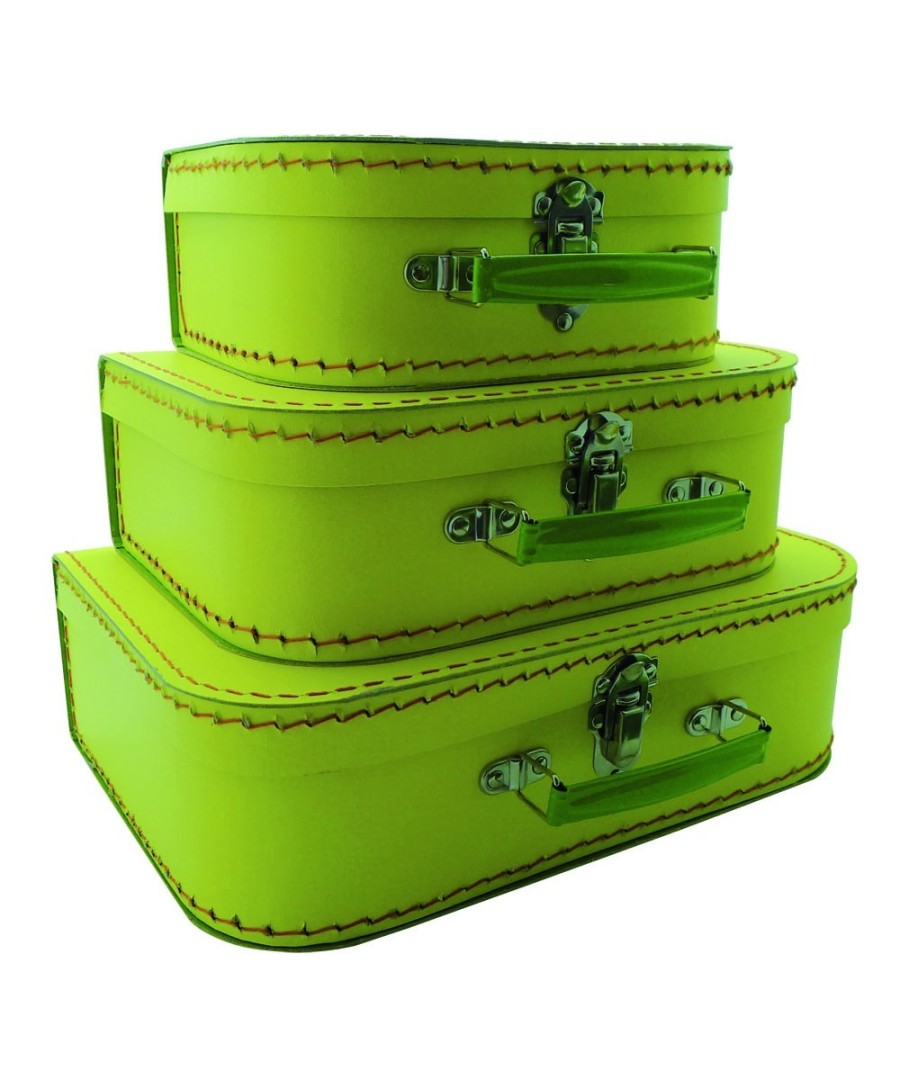 SET DE 3 VALISES JAUNE PASTEL