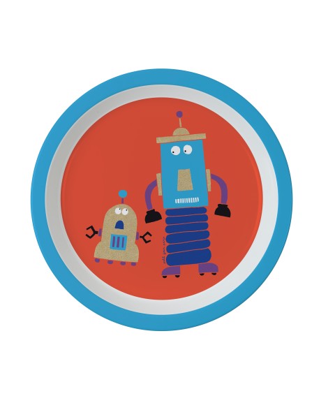 BABY PLATE GLITTERING LES ROBOTS