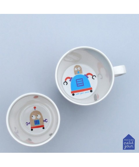 DRINKING CUP GLITTERING LES ROBOTS
