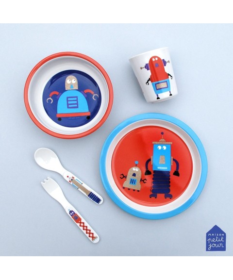 BABY PLATE GLITTERING LES ROBOTS