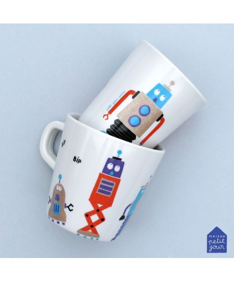 DRINKING CUP GLITTERING LES ROBOTS