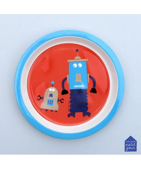 BABY PLATE GLITTERING LES ROBOTS