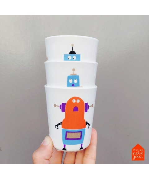 DRINKING CUP GLITTERING LES ROBOTS