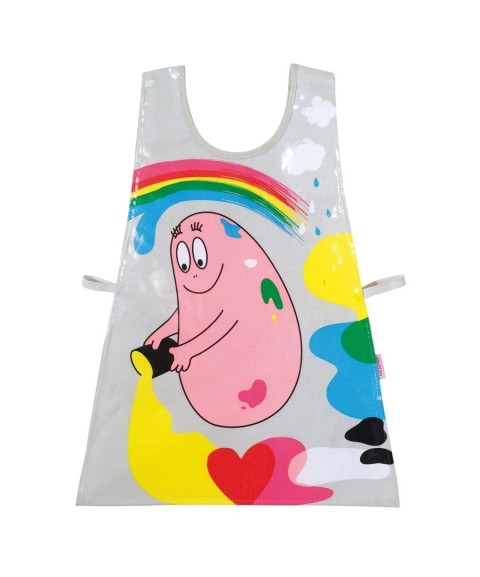 COATED COTTON DOUBLE APRON BARBAPAPA GREY