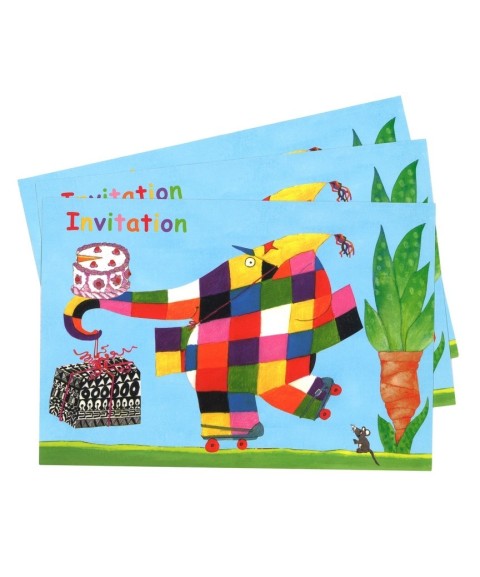 SET DE 10 CARTES D'INVITATION ELMER