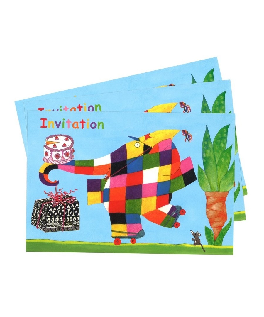 SET DE 10 CARTES D'INVITATION ELMER