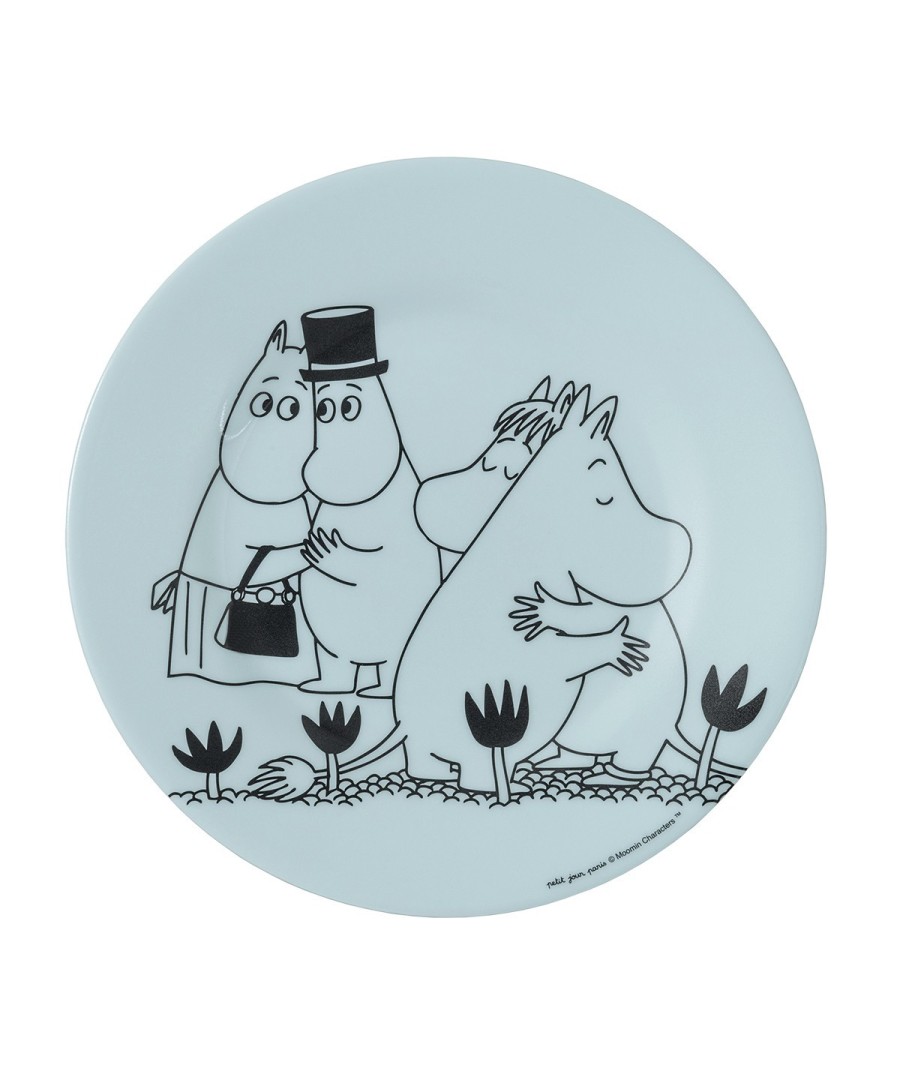 DESSERT PLATE MOOMIN "AU REVOIR" BLEU