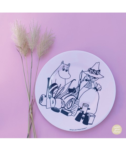 DESSERT PLATE MOOMIN "CAMPING" PINK