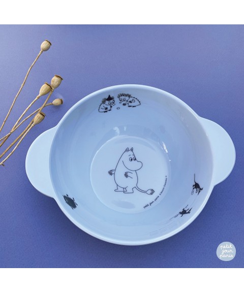 BOWL WITH HANDLES MOOMIN BLUE