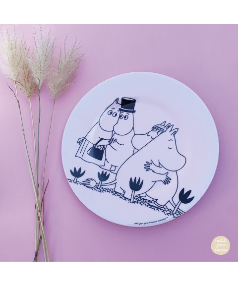 DESSERT PLATE MOOMIN "AU REVOIR" PINK