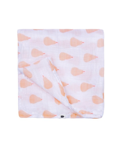 MUSLIN SWADDLE LES POIRES PINK 120 X 120 CM