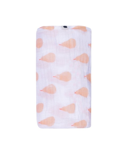 MUSLIN SWADDLE LES POIRES PINK 120 X 120 CM