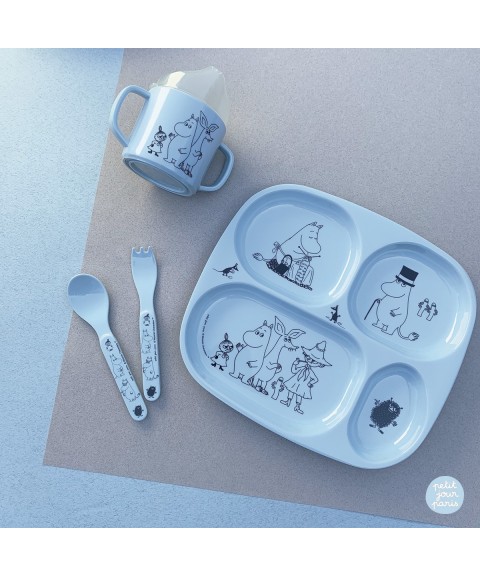 TASSE D'APPRENTISSAGE ANTIDÉRAPANTE MOOMIN BLEUE 