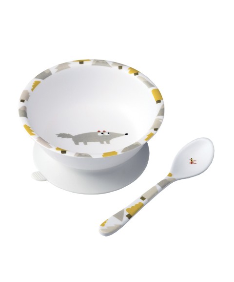 BOWL WITH SUCTION PAD AND SPOON L'AVENTURE