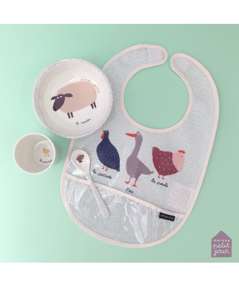 COATED COTTON BIB FARMYARD LA FERME 
