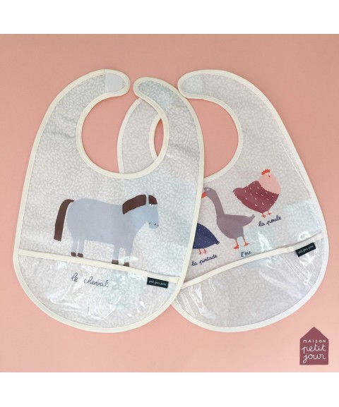 COATED COTTON BIB FARMYARD LA FERME 