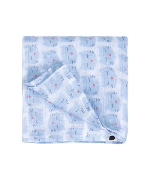 MUSLIN SWADDLE LES CHATS BLUE 70 X 70 CM