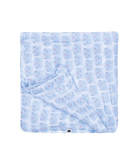 MUSLIN SWADDLE LES CHATS BLUE 120 X 120 CM