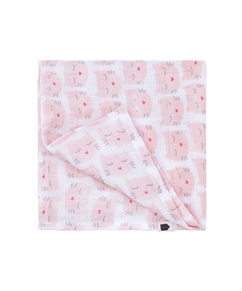 MUSLIN SWADDLE LES CHATS PINK 70 X 70 CM