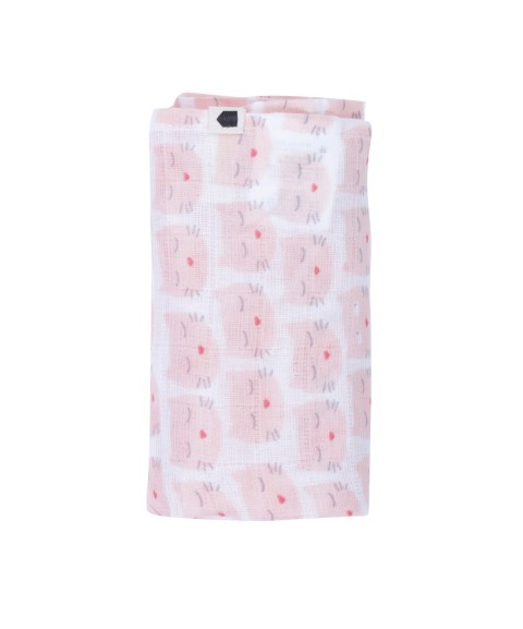 MUSLIN SWADDLE LES CHATS PINK 70 X 70 CM