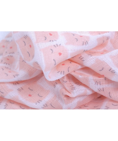 MUSLIN SWADDLE LES CHATS PINK 70 X 70 CM