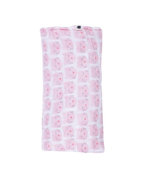MULIN SWADDLE LES CHATS PINK 120 X 120 CM