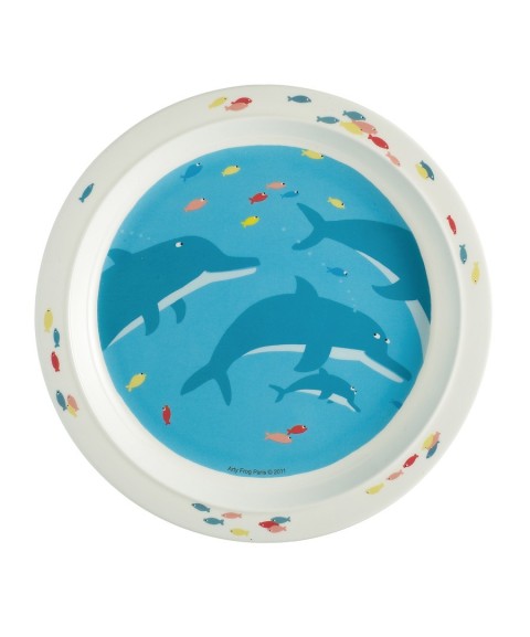 ASSIETTE BÉBÉ LA MER ''DAUPHINS'' Ø 21cm