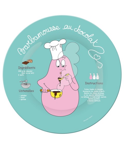 LARGE PLATE BARBAPAPA BARBAMOUSSE AU CHOCOLAT 