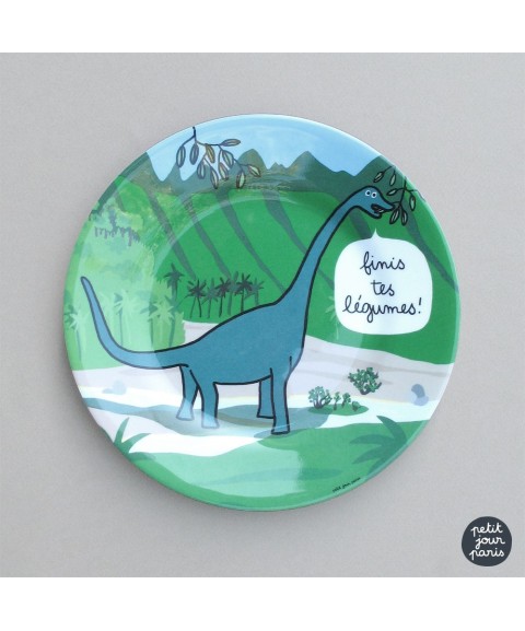 DESSERT PLATE BRONTOSAURUS LES DINOSAURES