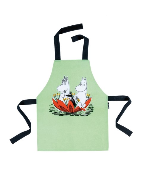 COATED COTTON APRON MOOMIN GREEN