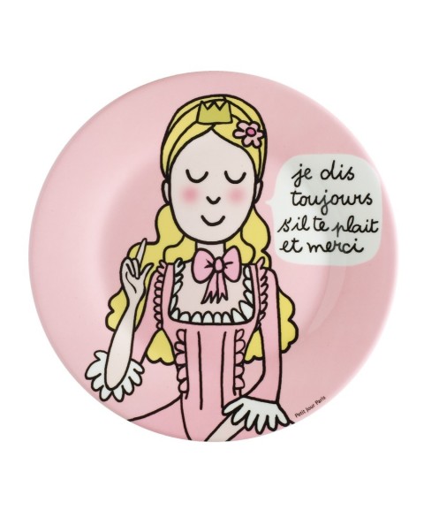 ASSIETTE À DESSERT PRINCESSE ''S'IL TE PLAÎT ET MERCI...'' Ø 20cm