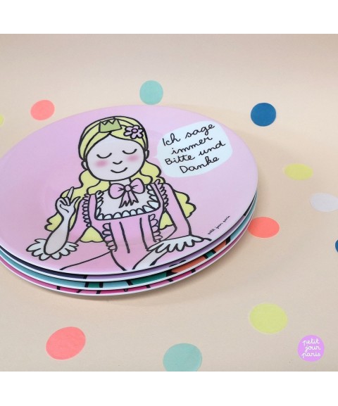 ASSIETTE À DESSERT PRINCESSE ''ICH SAGE IMMER BITTE...'' Ø 20cm