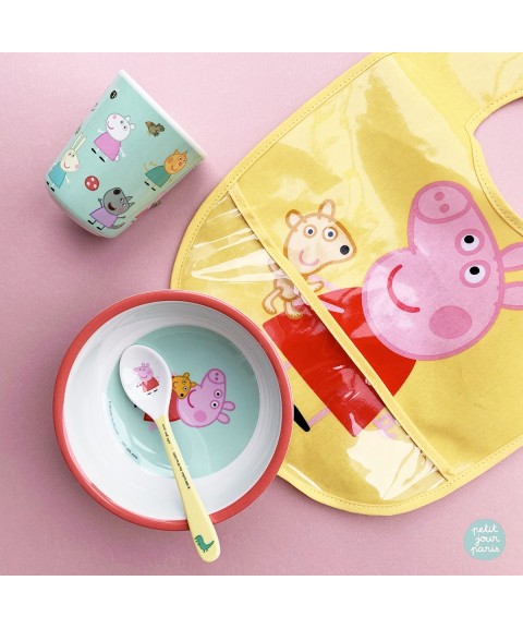 BAVOIR EN TOILE CIRÉE PEPPA PIG JAUNE