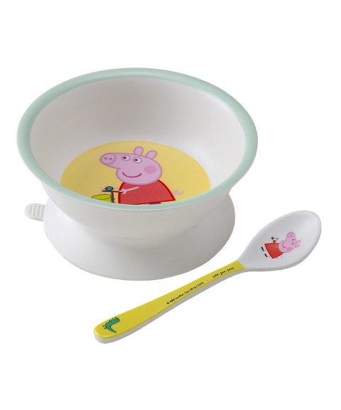 BOWL WITH SUCTION PAD AND SPOON PEPPA PIG