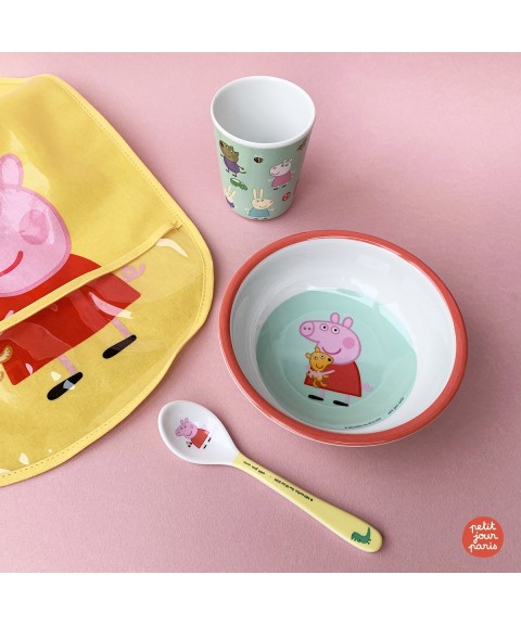 BAVOIR EN TOILE CIRÉE PEPPA PIG JAUNE