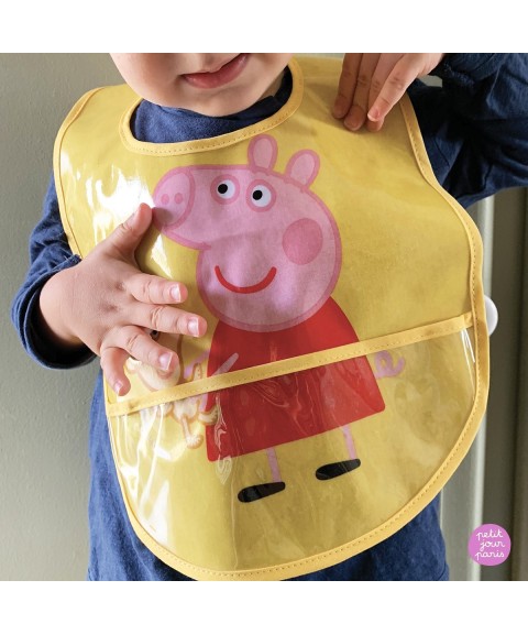 BAVOIR EN TOILE CIRÉE PEPPA PIG JAUNE