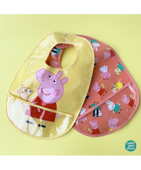 BAVOIR EN TOILE CIRÉE PEPPA PIG JAUNE