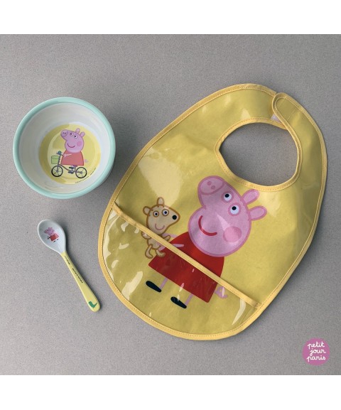 BAVOIR EN TOILE CIRÉE PEPPA PIG JAUNE