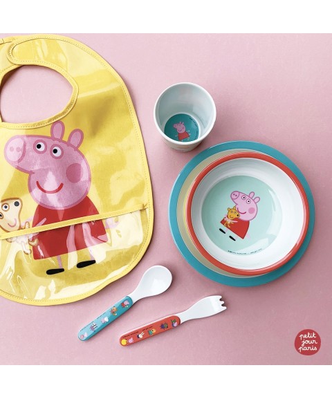 BAVOIR EN TOILE CIRÉE PEPPA PIG JAUNE