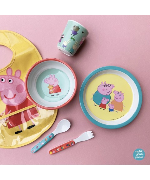 BAVOIR EN TOILE CIRÉE PEPPA PIG JAUNE