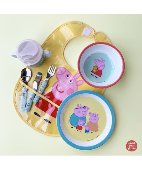 BAVOIR EN TOILE CIRÉE PEPPA PIG JAUNE