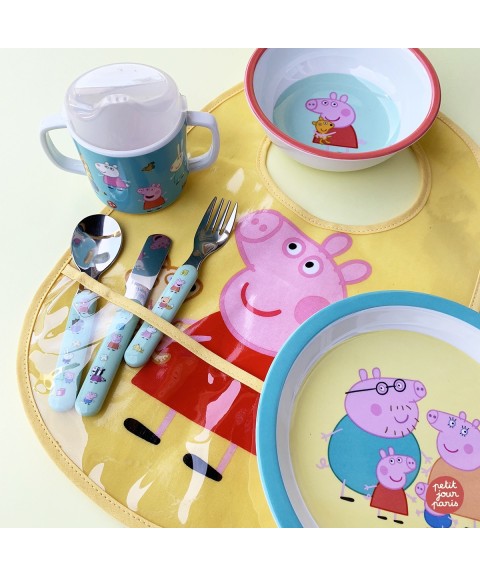 BAVOIR EN TOILE CIRÉE PEPPA PIG JAUNE