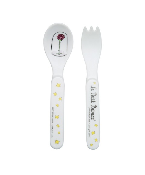 SET DE 2 COUVERTS BLANC LE PETIT PRINCE