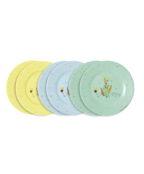 6 ASSIETTES A DESSERT LE PETIT PRINCE ASSORTIES Ø20cm