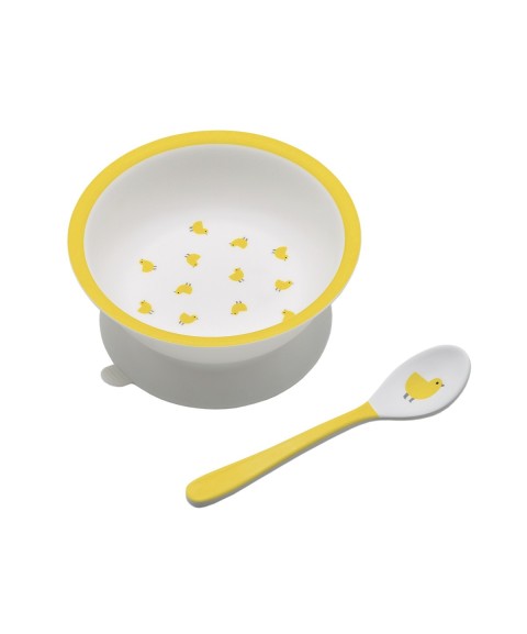 BOWL WITH SUCTION PAD AND SPOON LES POUSSINS