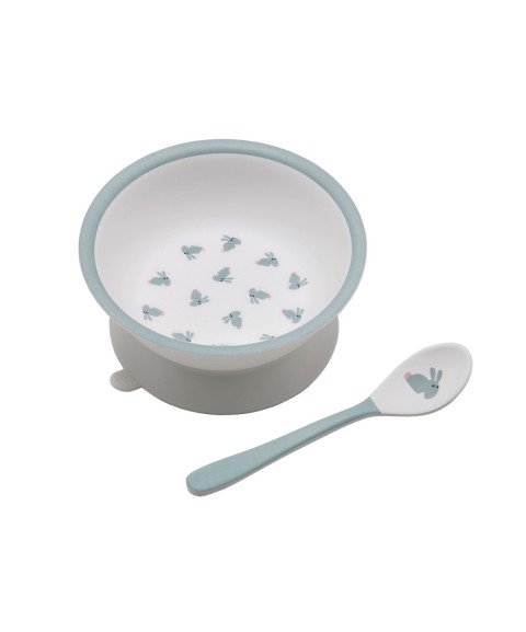 BOWL WITH SUCTION PAD AND SPOON LES LAPINS