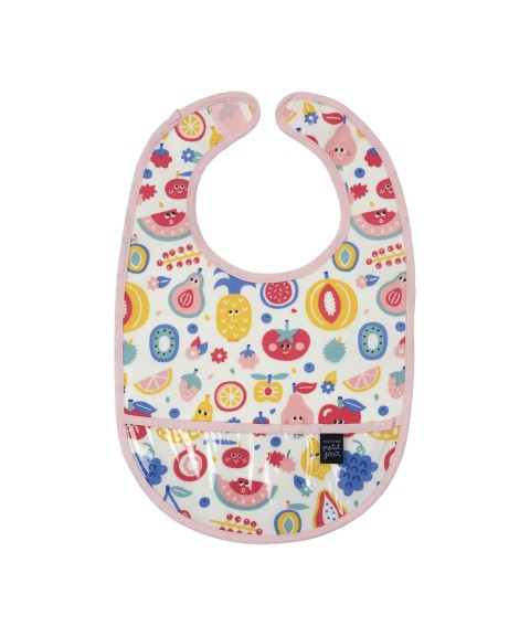 COATED COTTON BIB ALL OVER TUTTI FRUTTI