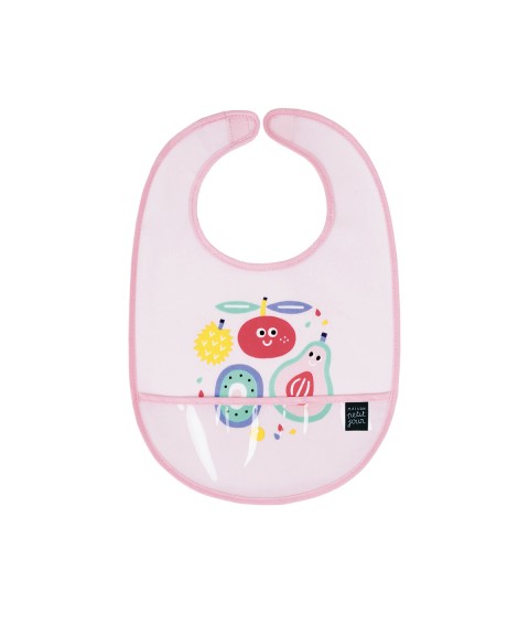 COATED COTTON BIB PINK TUTTI FRUTTI