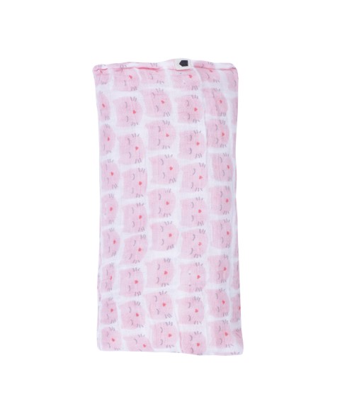 MUSLIN SWADDLE LES CHATS PINK 120 X 120 CM