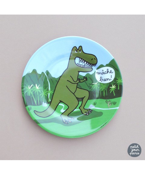 DESSERT PLATE TYRANNOSAURUS LES DINOSAURES